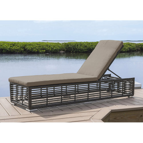 Panama Jack Graphite Outdoor Metal Chaise Lounge with Cushions